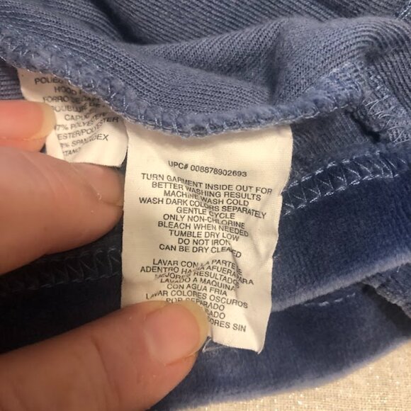 Blue Velour Hoodie Jacket by Jones New York - size 2X - Picture 12 of 12